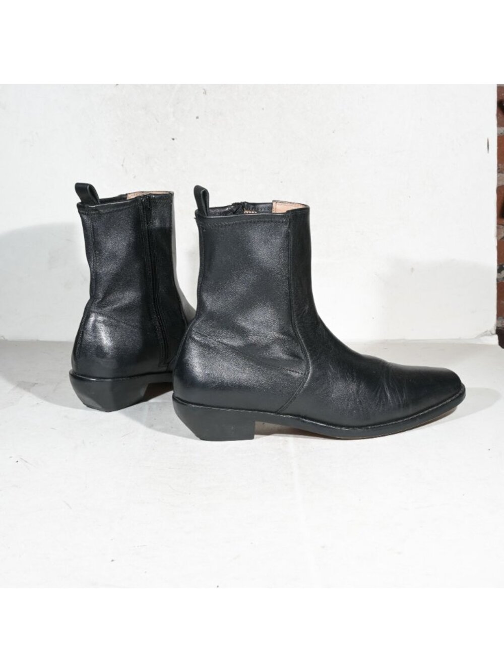 Madewell Idris Black Leather Ankle Boots Inside Zip Womens 10.5 - Picture 3 of 8